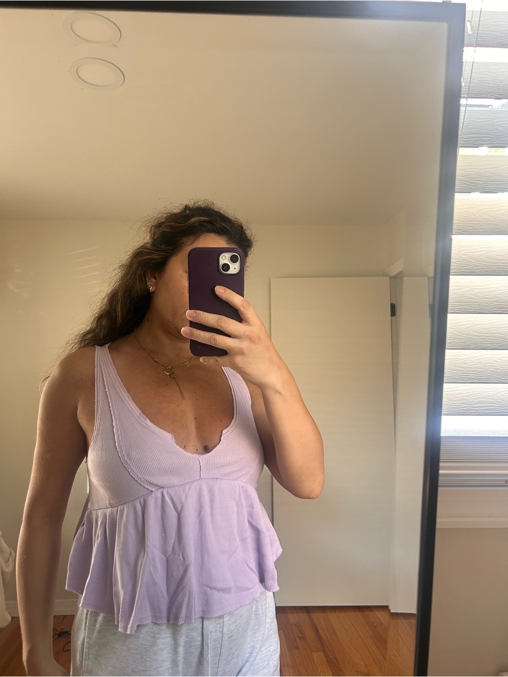 Urban Outfitters Lavender Ruffle Tank Camisole